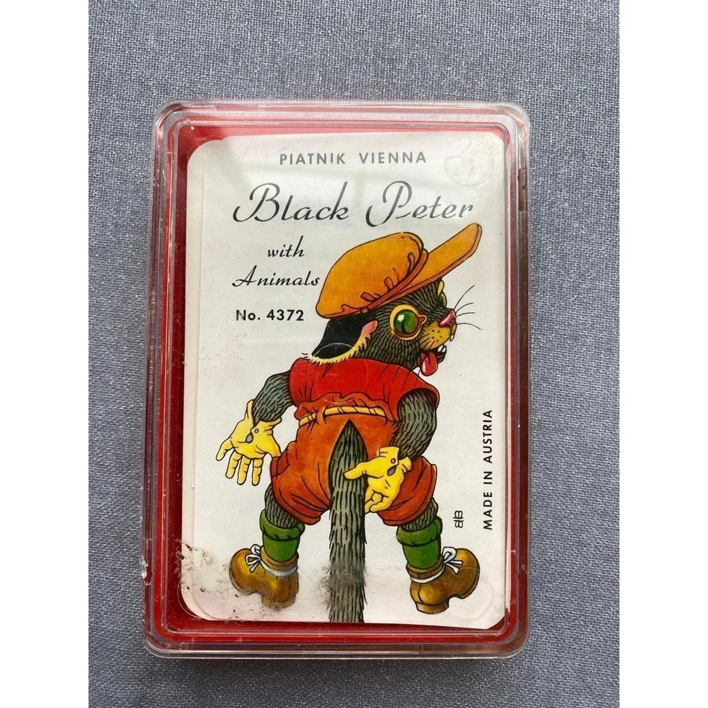 Cards Vintage Austria Black Peter Playing Card Game Animals Piatnik Vienna SKU26